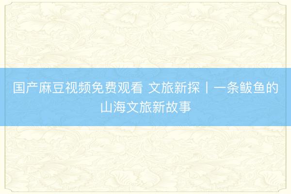 国产麻豆视频免费观看 文旅新探丨一条鲅鱼的山海文旅新故事