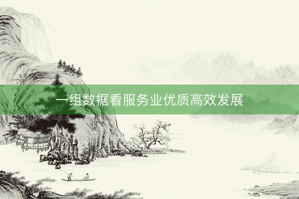 一组数据看服务业优质高效发展
