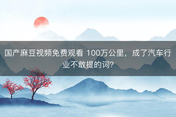 国产麻豆视频免费观看 100万公里，成了汽车行业不敢提的词？
