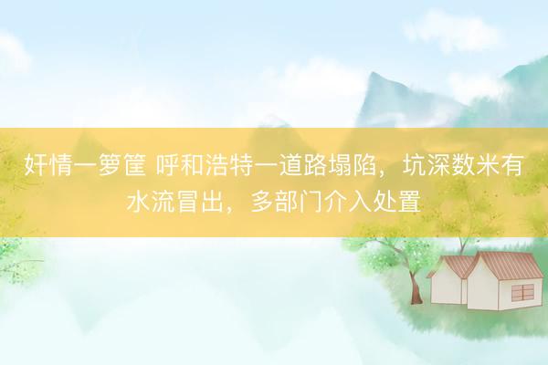 奸情一箩筐 呼和浩特一道路塌陷，坑深数米有水流冒出，<a href=