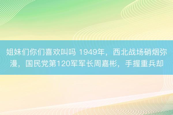 姐妹们你们喜欢叫吗 1949年，西北战场硝烟弥漫，国民党第120军军长周嘉彬，手握重兵却
