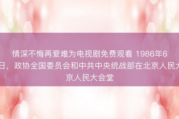 情深不悔再爱难为电视剧免费观看 1986年6月16日，政协全国委员会和中共中央统战部在北京人民大会堂