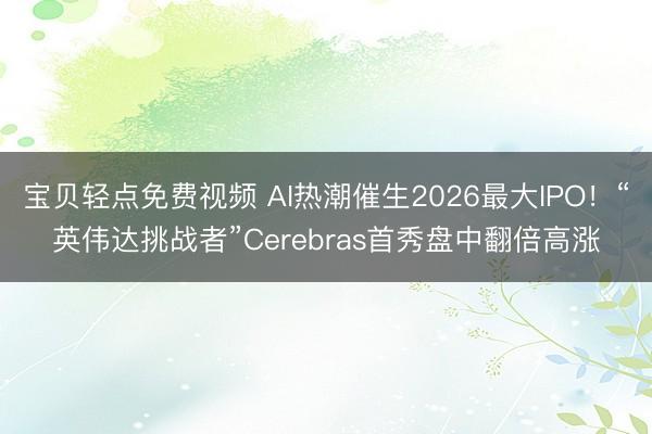 宝贝轻点免费视频 AI热潮催生2026最大IPO！“英伟达挑战者”Cerebras首秀盘中翻倍高涨