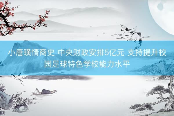 小唐璜情商史 中央财政安排5亿元 支持提升校园足球特色学校能力水平