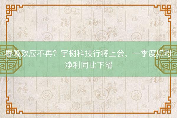 春晚效应不再？宇树科技行将上会，一季度归母净利同比下滑