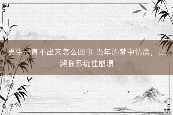 男生一直不出来怎么回事 当年的梦中情房，正濒临系统性崩溃
