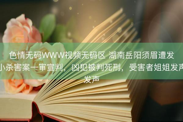 色情无码WWW视频无码区 湖南岳阳须眉遭发小杀害案一审宣判，凶犯被判死刑，受害者姐姐发声