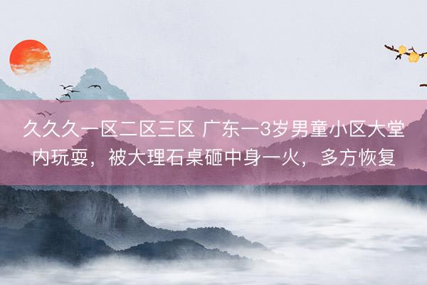 久久久一区二区三区 广东一3岁男童小区大堂内玩耍,被大理石桌砸中身一火,多方恢复