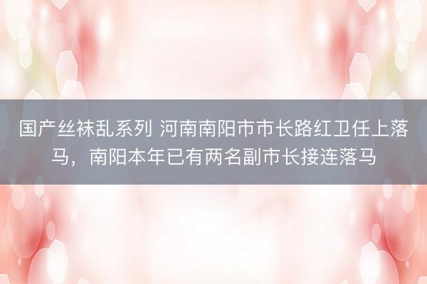 国产丝袜乱系列 河南南阳市市长路红卫任上落马，南阳本年已有两名副市长接连落马