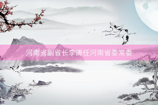 河南省副省长李涛任河南省委常委
